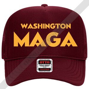 Trump Washington Maga Redskins Custom Mash Up Logo Foam Trucker Hat MAROON